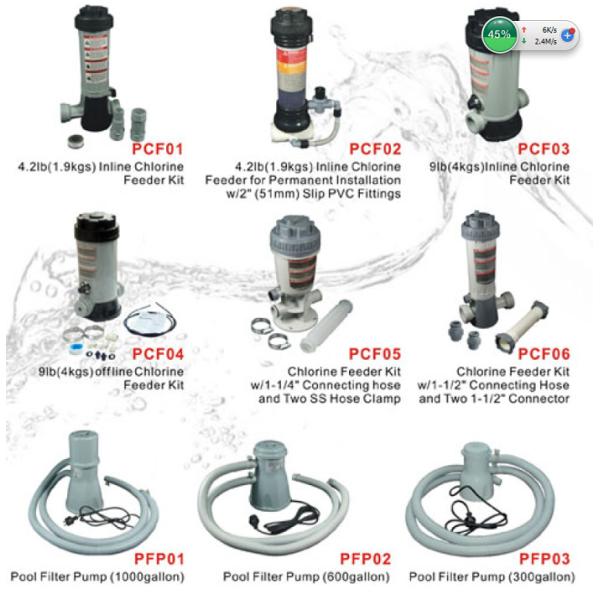 Plastic Chlorine Feeder Automatic Pool Dosing Systems For Chemicals Grey Color