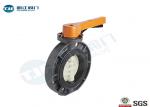 Industrial PVC Material Wafer Butterfly Valve ANSI 150 With Latch Handle