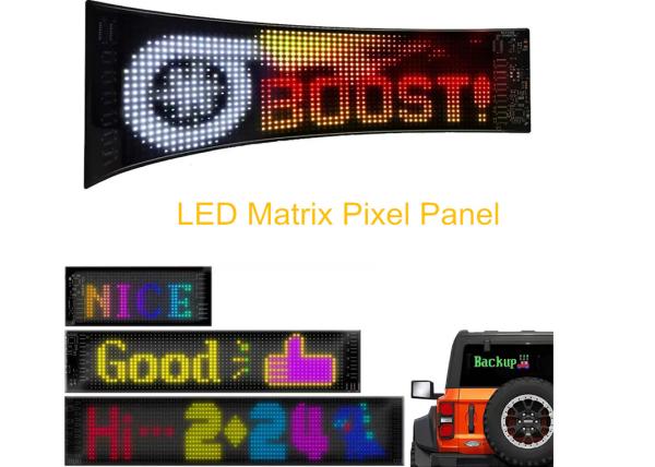 Cheap App Control Sign Advertising Rear Window Digital Display with 192x898mm LED Soft Display Rolling Pattern Animation Image for sale
