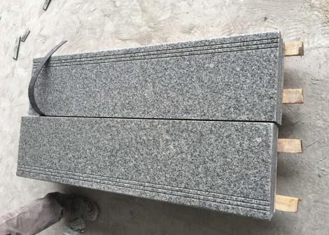 Cheap New G603 cheap granite slab stair tile White / Grey tile polished flamed for sale