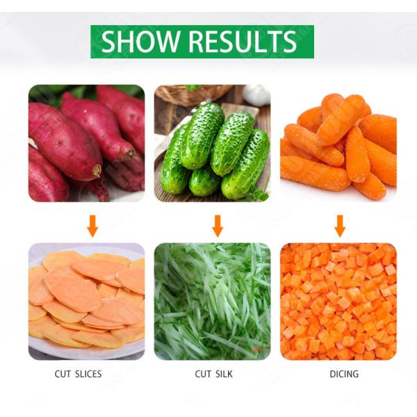 Vegetable Roots 200kg/H Cube Slicer Machine