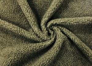 Best 150cm Soft Blanket Fabric / Woollike Sherpa Fleece Blanket Fabric Olive Green wholesale