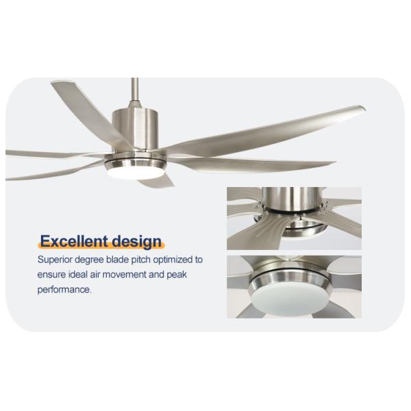 High Speed 66" LED Lighting Ceiling Fan with Pure Copper DC Motor and 6 ABS Blades