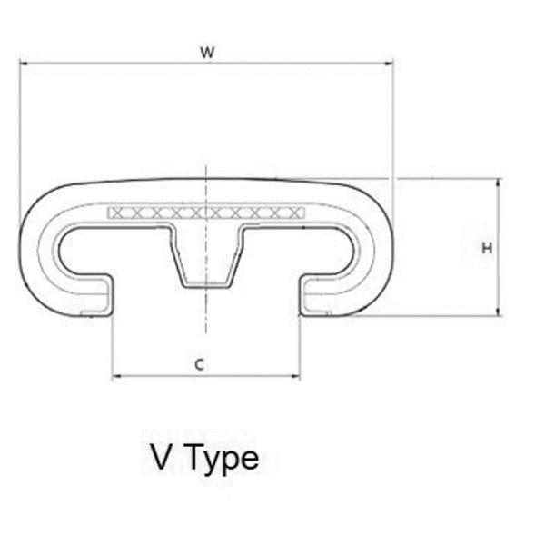 Escalator handrail, black color, rubber(SBR), V type, polyester fibe sliding layer