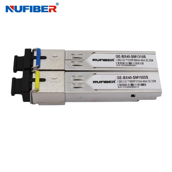 1.25G SFP Transceiver 40km 1310nm/1490nm SC DDM Single Fiber Singlemode 1.25Gb/s GE-BX40-SM1310/1490 for Metro/Access Network