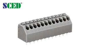 China 5A PCB Spring Terminal Block 3.50mm With 45 Degree Wire Inlet on sale