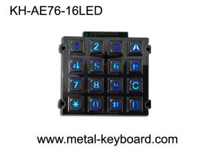 Rugged Numeric Keypad , Metal Kiosk Keyboard with 16 Keys Backlit Dot Matrix