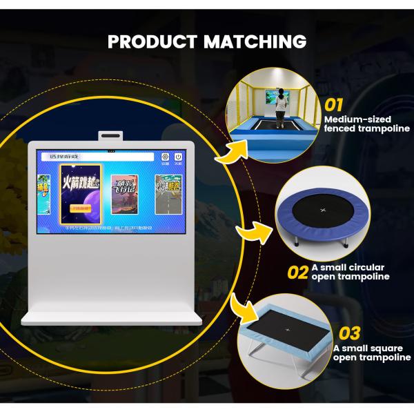 Indoor 55 Inch All-in-one Kinect Screen Interactive Games Trampoline Park Kids Playground Jumping AR Trampoline for Children