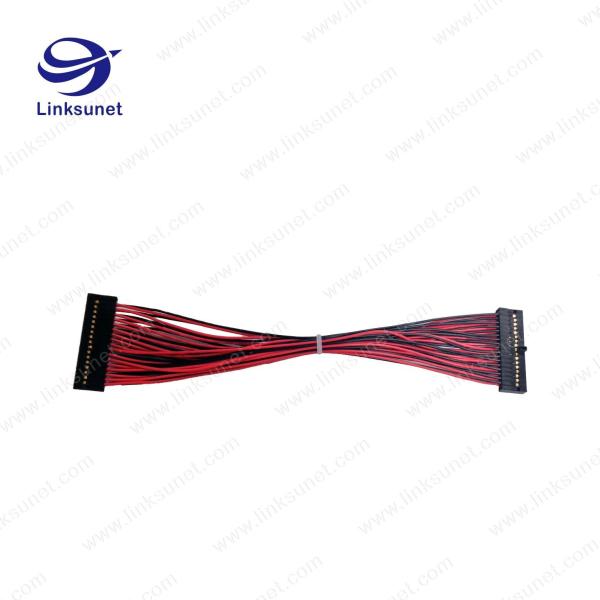 Double row 2.54MM PICH Automotive wire harness 44P Add UL standard UL1332 - 22AWG RD/BK Single Cable