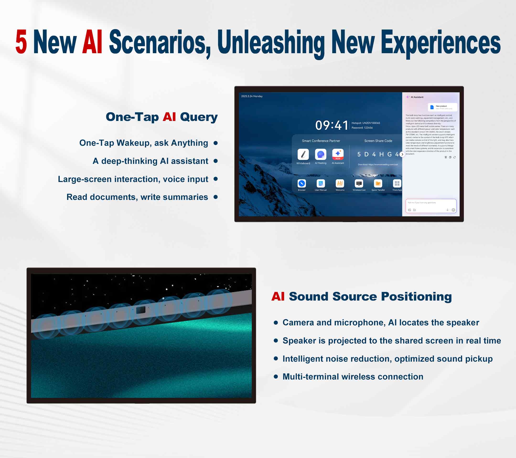 86 Inch Standard Interactive Board with Android 14 OS 40 Points Touch and 400cd/m2 Brightness