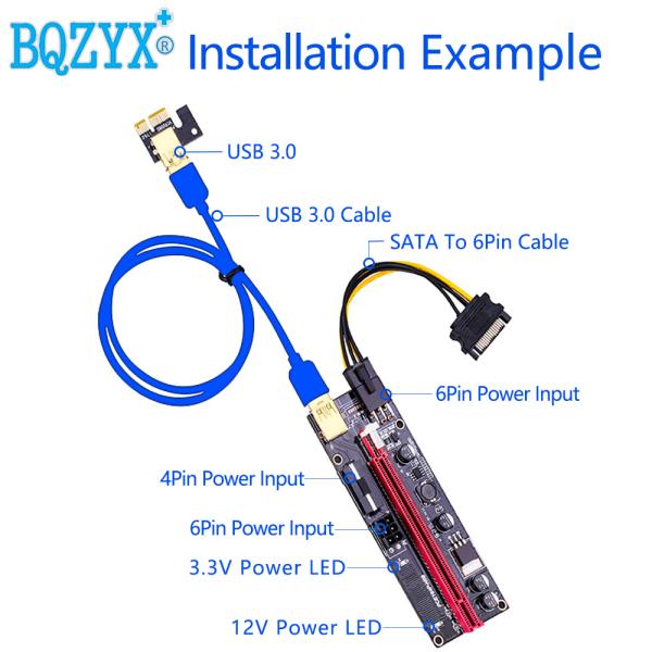 PCI-E Riser Extender Card 1X 4X 8X 16X Interface 45x130mm