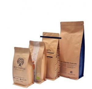 Best Standing Up  biodegradable kraft paper snack Bag for  Coffee Bean Packing with tie wholesale