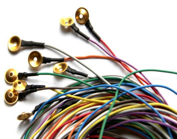 Gold Plated Flexible EEG Electrodes DIN1.5 Socket Colorful Cable For EEG Machine