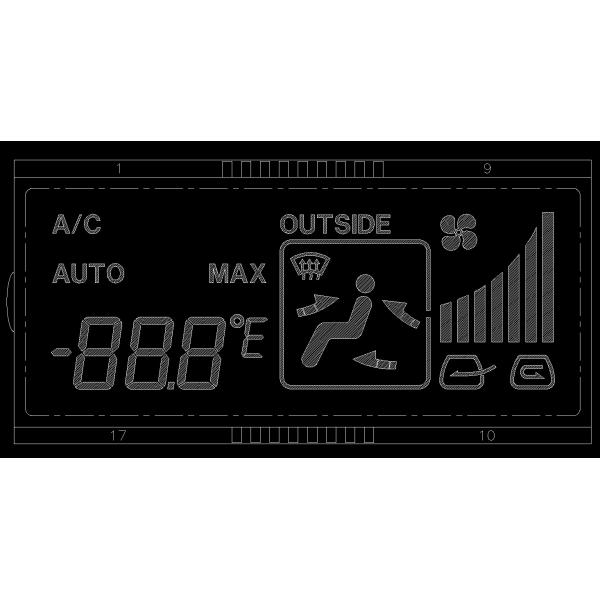 Automotive Air Conditioning Controller HTN LCM Lcd Seven Segment Display