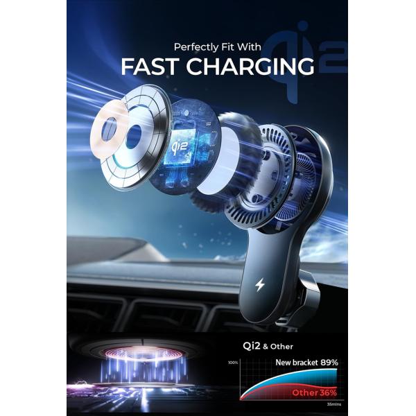 Qi2 Fan Magnetic Car Mount With Customizable Logo And Multiple Color Options For Personalized Branding And Improved Aesthetic