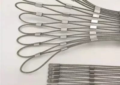 20mm Hole 316 Stainless Steel Wire Rope Ferrule Mesh Netting For Balustrade