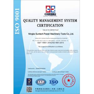 Ningbo Suntech Power Machinery Tools Co.,Ltd. Certifications
