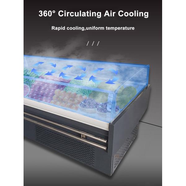 Dynamic Cooling Fruit Display Fridge Multideck Open Chiller For Supermarket