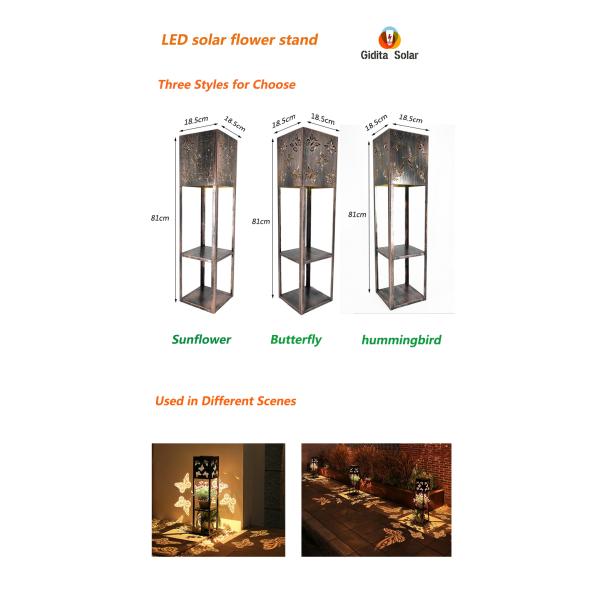 2.28kg LED Solar Flower Stand with Hummingbird Design and Planter Enhance Your Garden