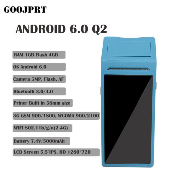 Cheap POS Terminal PDA With Wireless Bluetooth& Wifi Android System with Thermal Printer Built-in and Barcode Scanner for sale