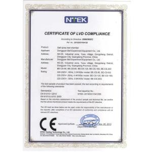 Guangdong Bell Experiment Equipment Co., Ltd Certifications