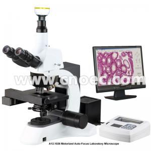 China Trinocular Head Compound Optical Microscope Motorized Auto Focus Microscope A12.1026 on sale