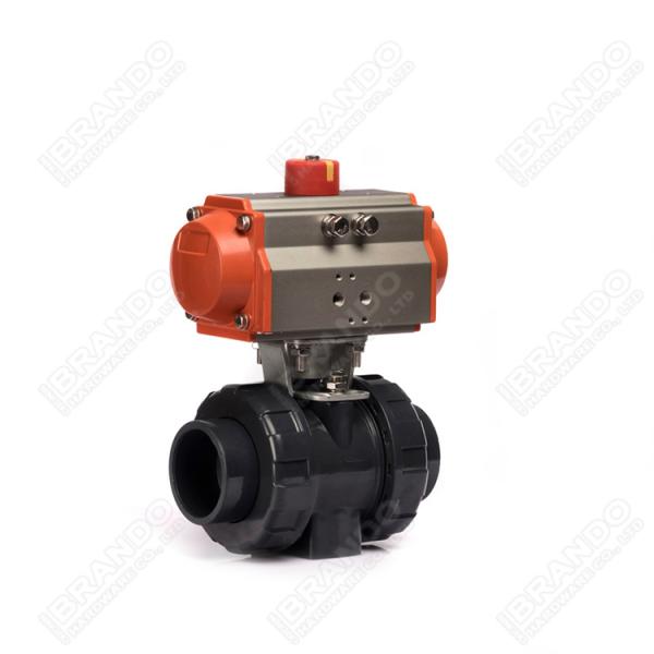 DN25 1'' Air Actuated Pneumatic Three Way Ball Valve Stainless Steel