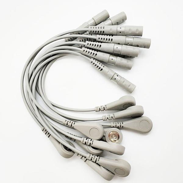 Banana Convers Screw Button Ecg Trunk Cable , Gray Ekg Lead Wires