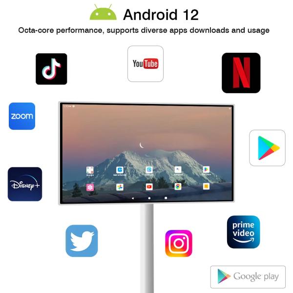 LCD Live Streaming Broadcast Smart TV with 128GB Rom Voice Control 5ms Response Time