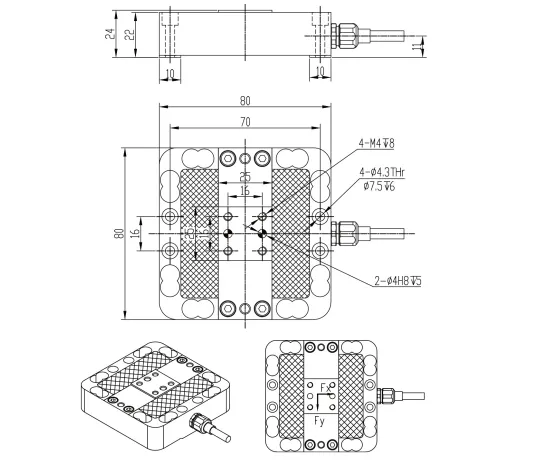 Multi-Axis Force Sensor Transducer Fx Fy Fz Axial Force Measuring 50n 100n Load Cell