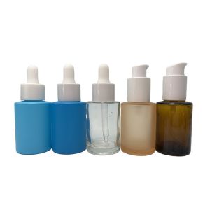 Best Round 2oz 4oz Clear Glass Dropper Bottles Frosted Electroplating Surface wholesale