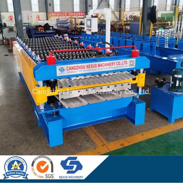 PPGI /Aluzinc /Aluminum and Galvanized Coils Metal Double Deck Layer Two Profiles Ibr Trapezoidal Step Tile Roof Sheets Roll Forming Machines