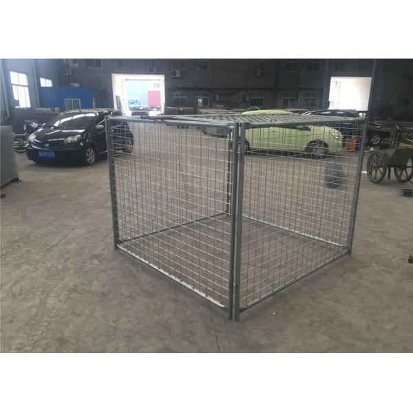 Temporary Hot Dipped Galvanised Weld Wire Mesh Storage Cages With 4 Panels