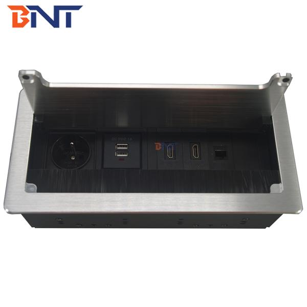 Built in table customized flip up office furniture table top power socket