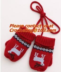Best 100% acrylic knitted baby lovely jacquard glove, New Product Acrylic Cotton Jacquard Knitt wholesale