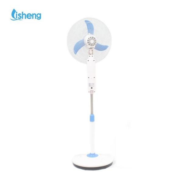 18 Inch Solar Floor Fan Rechargeable With Led Light For Home