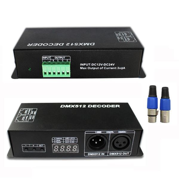 DC12V~24V RGB RGBW 3CH 4CH DMX512 Decoder with Digital Display DMX to PWM Led