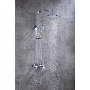 Chrome Shower Set With Thermostatic Mixer , Thermostatic Rain Fall Shower System