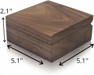 Best 5.1inch Personalised Walnut Wood Jewelry Box Square Wooden Box With Magnetic Lid wholesale