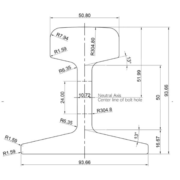 Steel Rail Track 22KG Light Railway Guide Rail