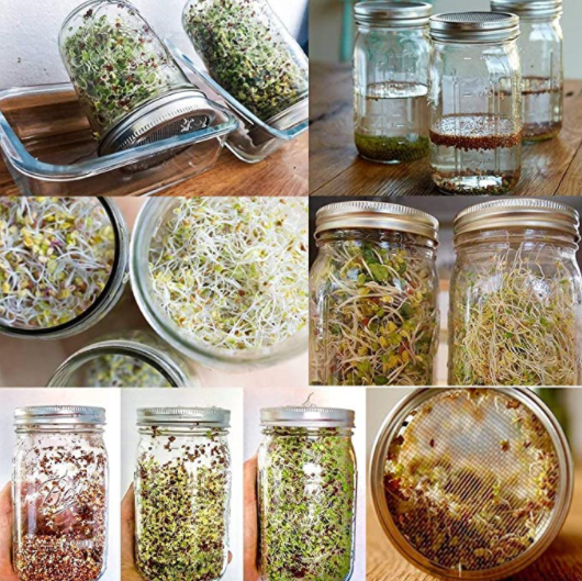 70mm Mason Sprouting Jar Lids Mesh Cap Screen Strainer Filter