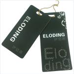 Double Sided Matte Custom Hang Tag Labels With Cord Black Custom Cardstock Tags