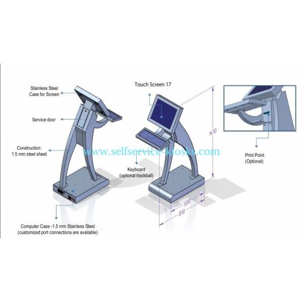 Industrial Touch Screen Self Service Kiosk Robot Shape for Airports
