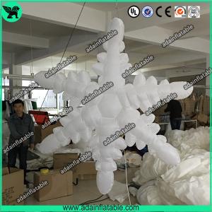 Best 1.5m 210T Polyester Cloth White Inflatable Snowflake For Christmas Decoration wholesale