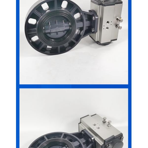 DN80 UPVC Industrial Butterfly Valve Wafer Connection With 8 Mounting Holes
