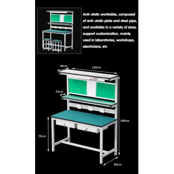 High Temp Adjustable ESD Workbench Heat Resistant Anti Static Workstation