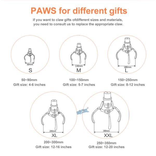 Pink Love Gift Coin Operated Claw Machine Fully Transparent 90W