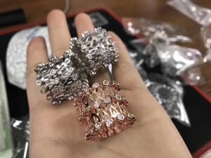 Two Color Diamond Rings Telescopic Rings Jewelry Rose Gold and Silver Offers