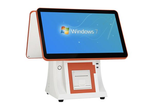 Cheap 15.6 Dual Screen All In One Windows POS Machine Cashier Terminal With QR Code Scanner for sale