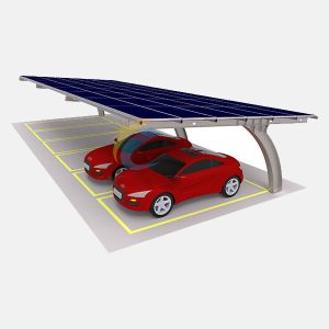 China On/Off Grid Outdoor Carport Solar Systems Waterproof Photovoltaic Panel High Stability Galvanized Solar Car Parking Rack on sale